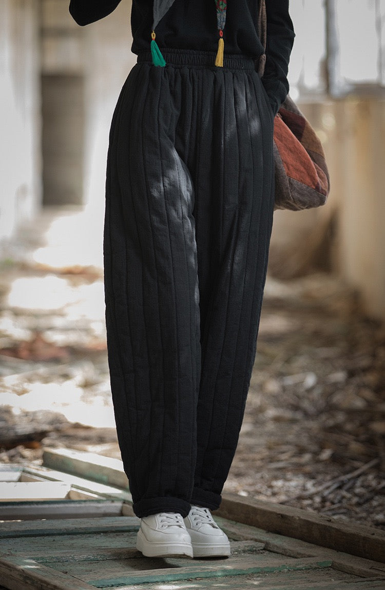 Tao Triple Tech™ • Zen Flow Winter Pants • Triple Layer Quilt • Thermal Qi Flow • Plant-Based Warmth • Ramie Cotton • Gender Neutral