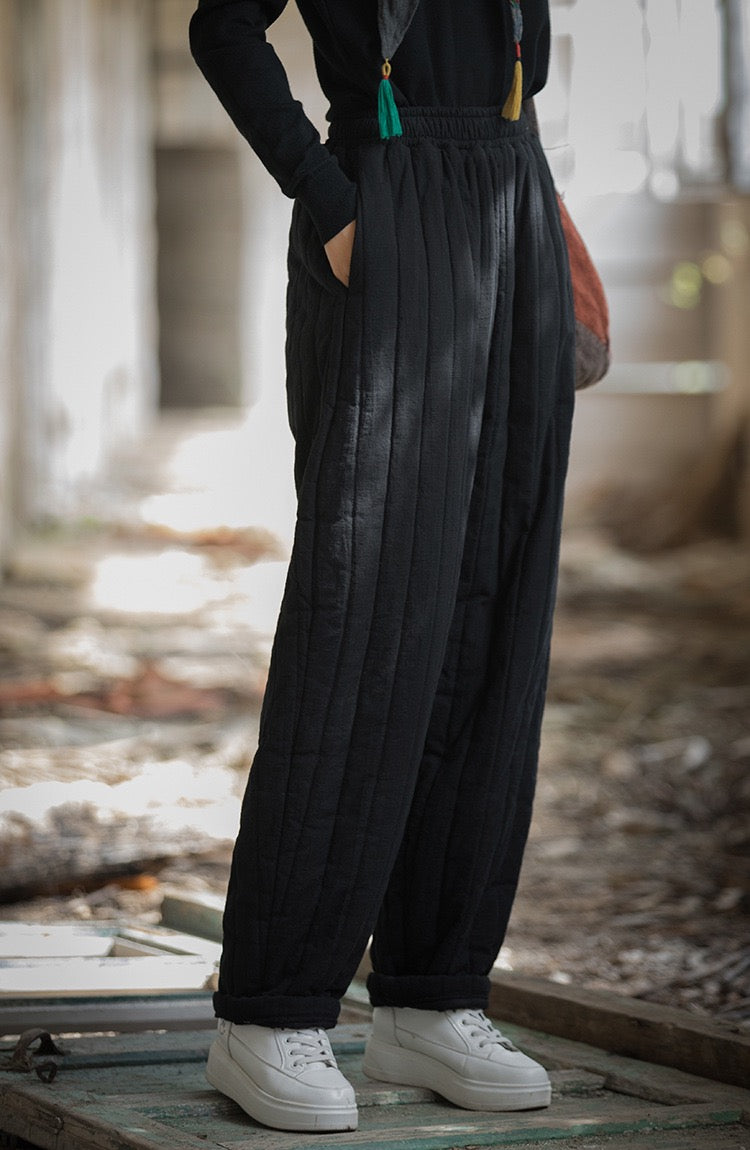 Tao Triple Tech™ • Zen Flow Winter Pants • Triple Layer Quilt • Thermal Qi Flow • Plant-Based Warmth • Ramie Cotton • Gender Neutral