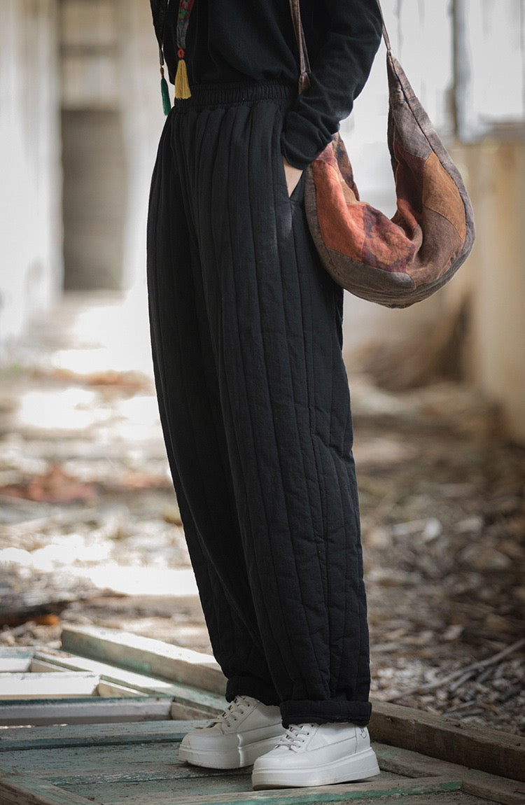 Tao Triple Tech™ • Zen Flow Winter Pants • Triple Layer Quilt • Thermal Qi Flow • Plant-Based Warmth • Ramie Cotton • Gender Neutral