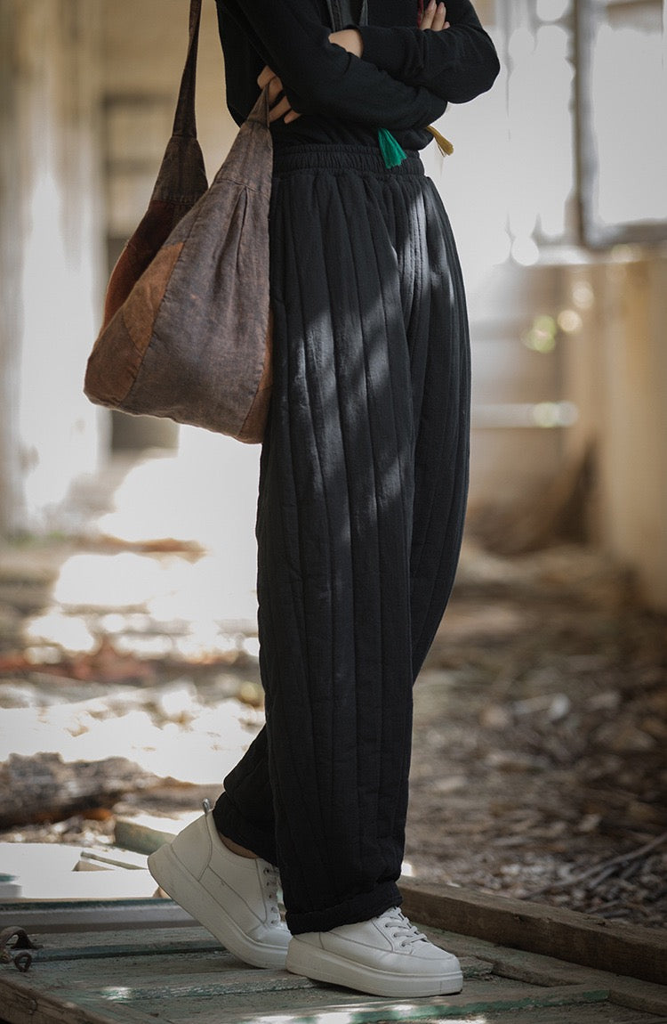 Tao Triple Tech™ • Zen Flow Winter Pants • Triple Layer Quilt • Thermal Qi Flow • Plant-Based Warmth • Ramie Cotton • Gender Neutral