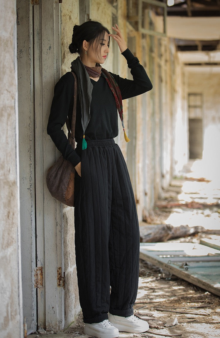 Tao Triple Tech™ • Zen Flow Winter Pants • Triple Layer Quilt • Thermal Qi Flow • Plant-Based Warmth • Ramie Cotton • Gender Neutral