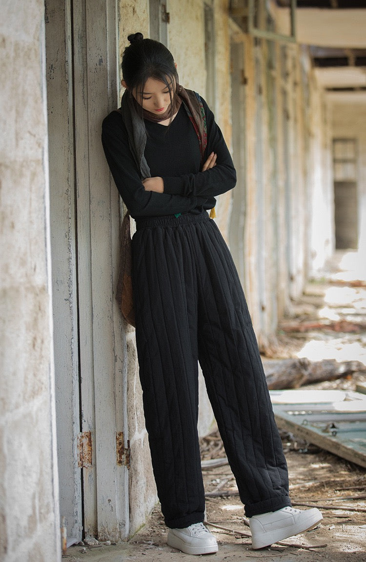 Tao Triple Tech™ • Zen Flow Winter Pants • Triple Layer Quilt • Thermal Qi Flow • Plant-Based Warmth • Ramie Cotton • Gender Neutral