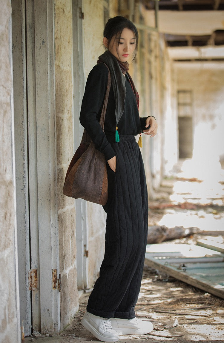 Tao Triple Tech™ • Zen Flow Winter Pants • Triple Layer Quilt • Thermal Qi Flow • Plant-Based Warmth • Ramie Cotton • Gender Neutral