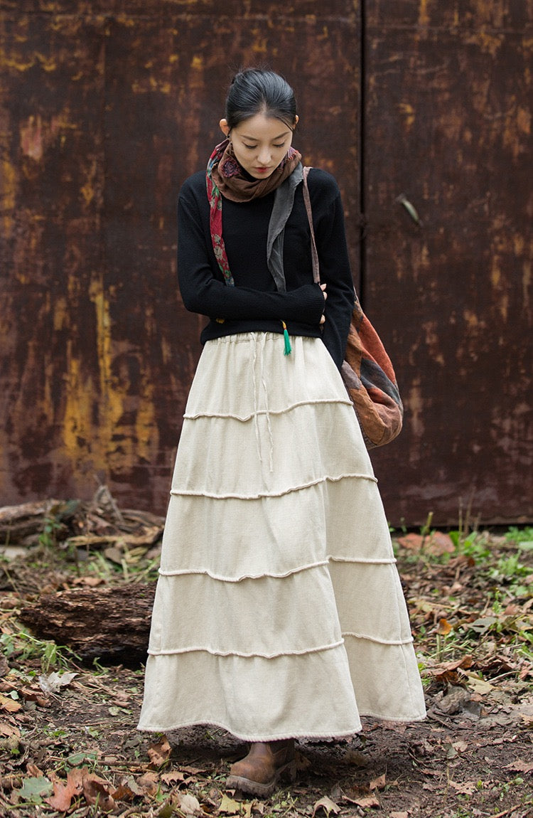 Tao Double Tech™ • Zen A-Line Lotus Skirt • Long Cozy Coverage