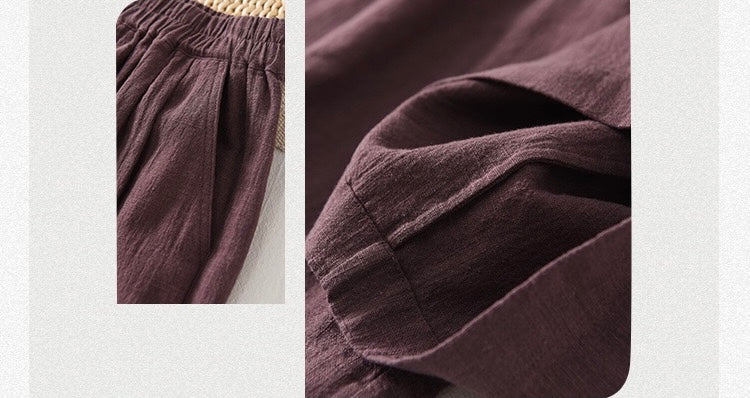 Tao One Tech™ • Business Qigong Midi Shorts • Wide-Leg Shorts • High Waist • Tech Pockets • Ramie Cotton • Sizes M-XXL