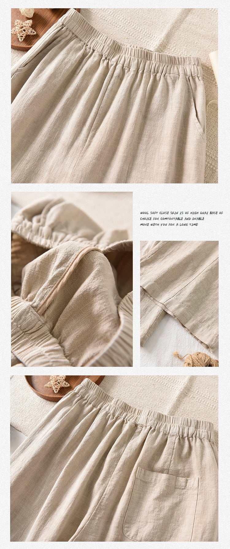 Tao One Tech™ • Business Qigong Midi Shorts • Wide-Leg Shorts • High Waist • Tech Pockets • Ramie Cotton • Sizes M-XXL