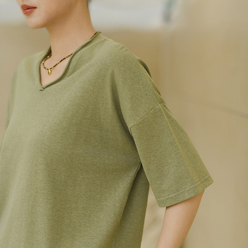 Tao One Tech™ • Business Qigong V-Neck T-Shirt • Hemp Cotton • Sizes M-XXL