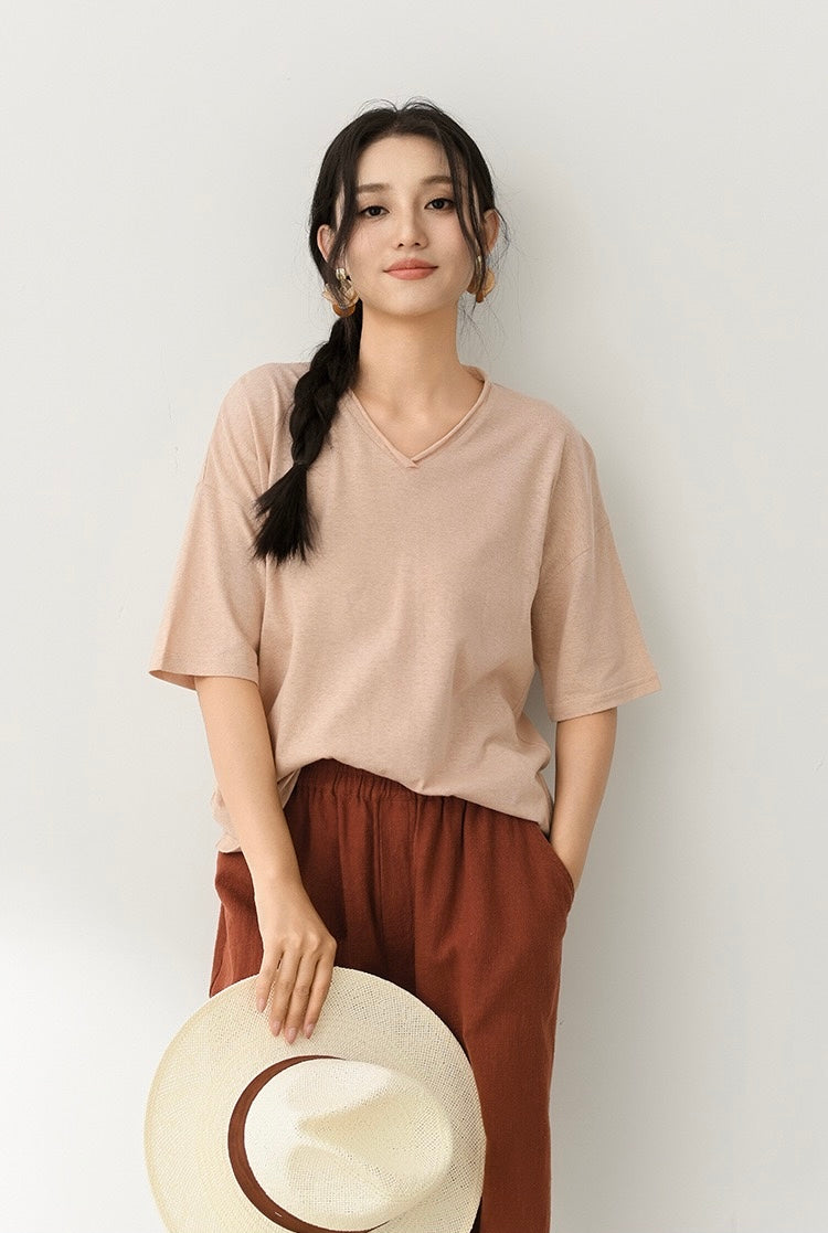 Tao One Tech™ • Business Qigong V-Neck T-Shirt • Hemp Cotton • Sizes M-XXL