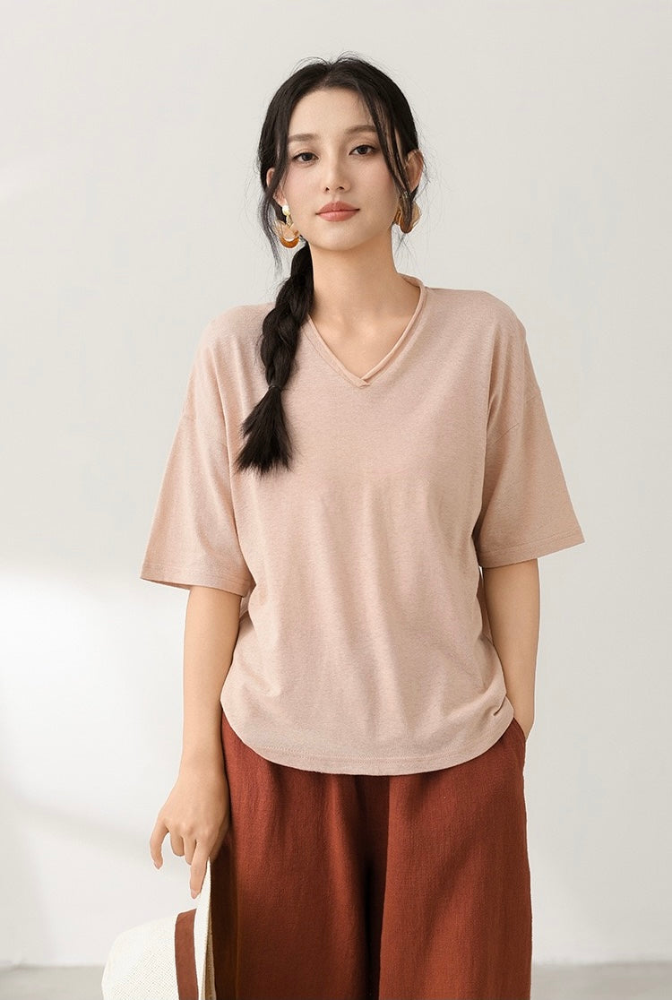 Tao One Tech™ • Business Qigong V-Neck T-Shirt • Hemp Cotton • Sizes M-XXL