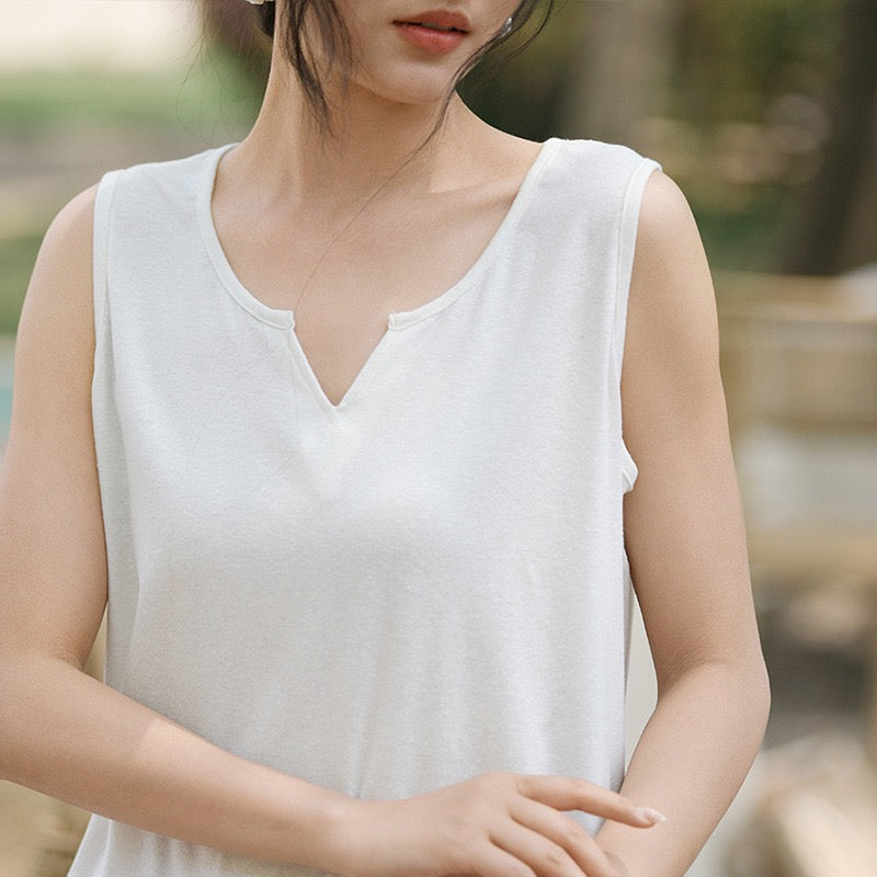 Tao One Tech™ • Business Qigong Tank Top • Knit Sleeveless Top • Tencel Lyocell Linen • Sizes M-XXL
