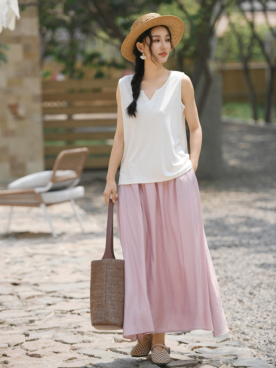 Tao One Tech™ • Business Qigong Tank Top • Knit Sleeveless Top • Tencel Lyocell Linen • Sizes M-XXL