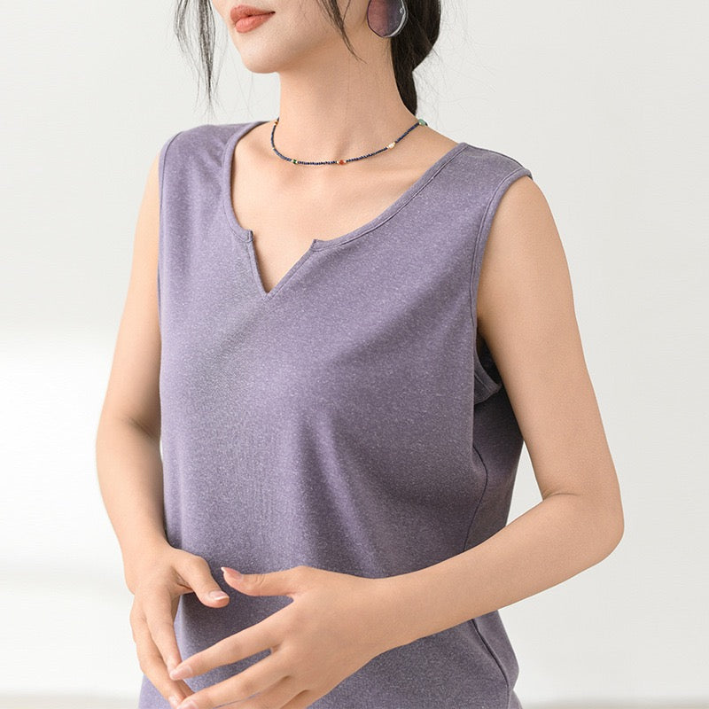 Tao One Tech™ • Business Qigong Tank Top • Knit Sleeveless Top • Tencel Lyocell Linen • Sizes M-XXL