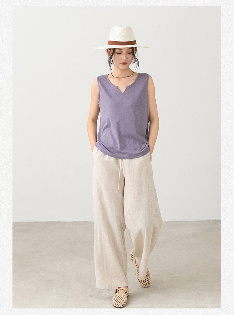 Tao One Tech™ • Business Qigong Tank Top • Knit Sleeveless Top • Tencel Lyocell Linen • Sizes M-XXL