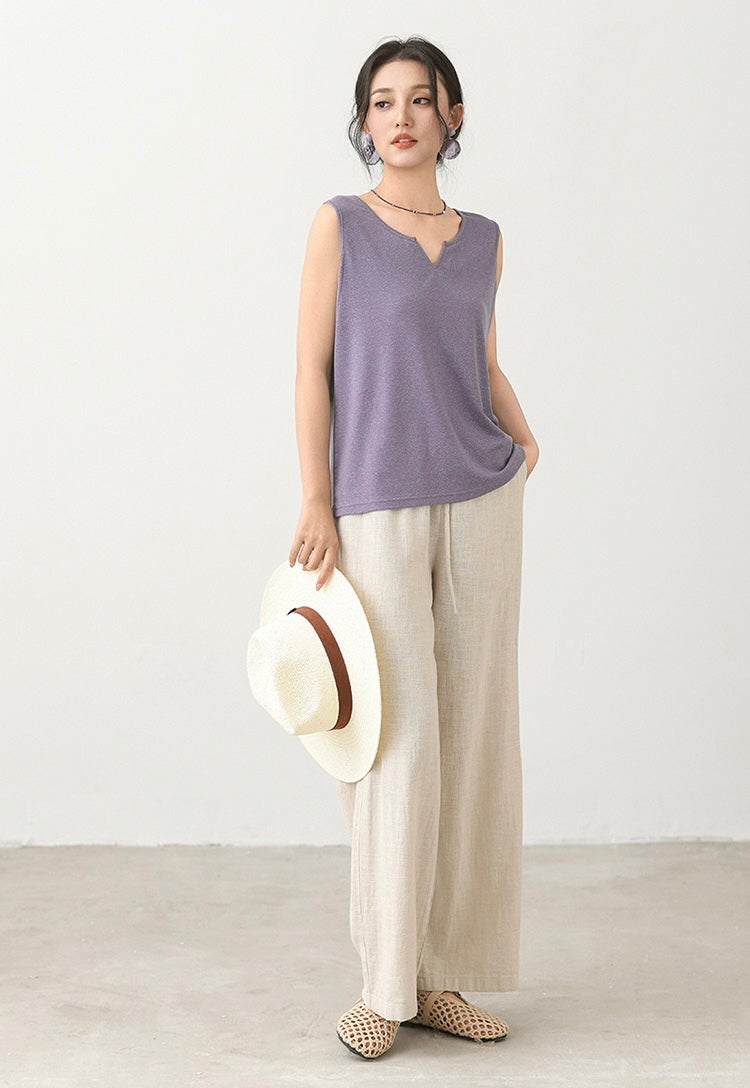 Tao One Tech™ • Business Qigong Tank Top • Knit Sleeveless Top • Tencel Lyocell Linen • Sizes M-XXL