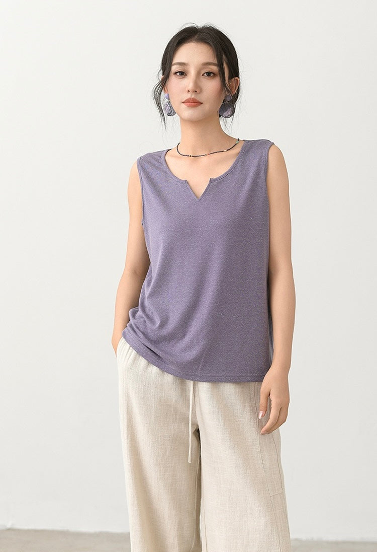 Tao One Tech™ • Business Qigong Tank Top • Knit Sleeveless Top • Tencel Lyocell Linen • Sizes M-XXL