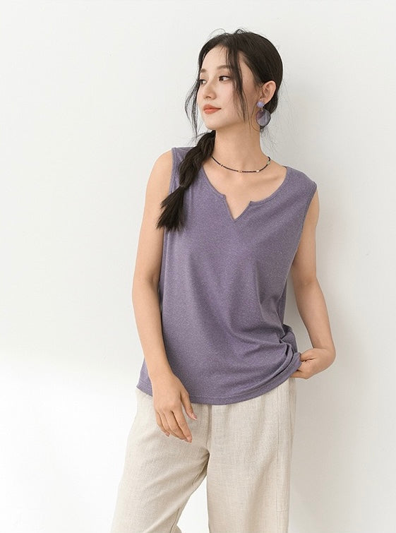 Tao One Tech™ • Business Qigong Tank Top • Knit Sleeveless Top • Tencel Lyocell Linen • Sizes M-XXL