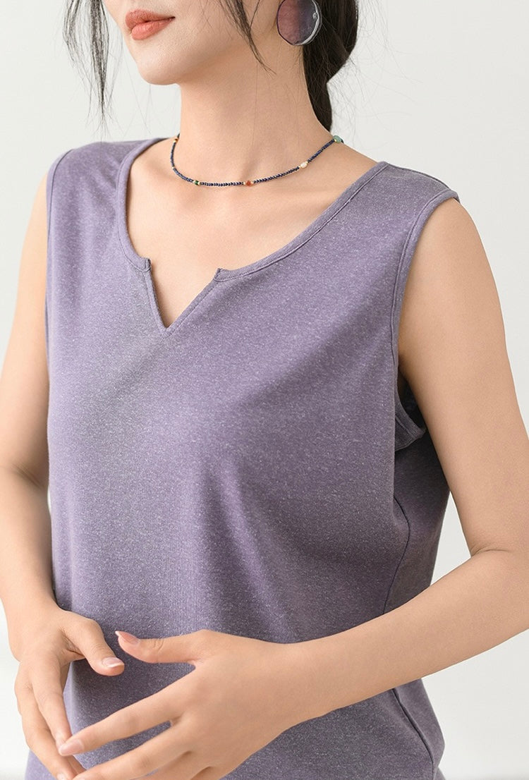 Tao One Tech™ • Business Qigong Tank Top • Knit Sleeveless Top • Tencel Lyocell Linen • Sizes M-XXL
