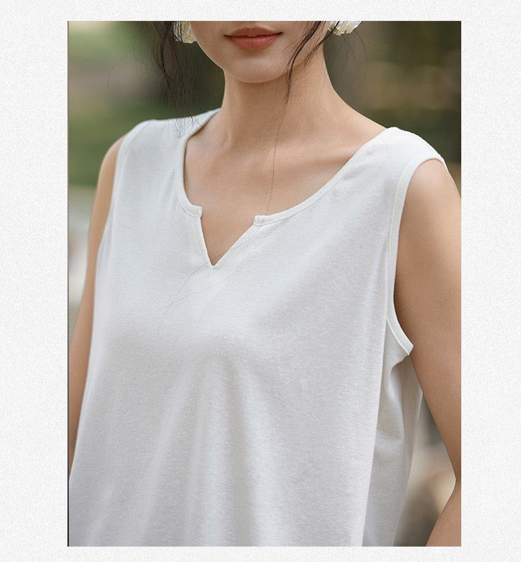 Tao One Tech™ • Business Qigong Tank Top • Knit Sleeveless Top • Tencel Lyocell Linen • Sizes M-XXL