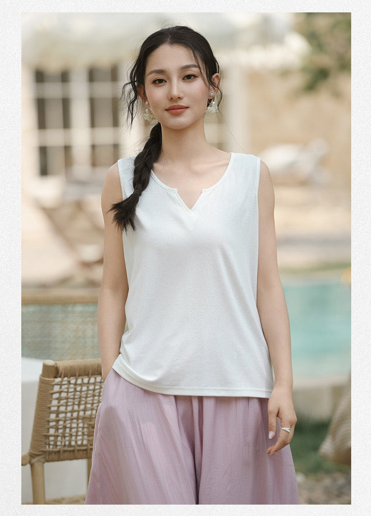 Tao One Tech™ • Business Qigong Tank Top • Knit Sleeveless Top • Tencel Lyocell Linen • Sizes M-XXL