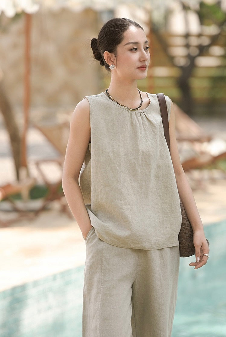 Tao One Tech™ • Business Qigong Tank Top • Sleeveless Top • Pure Hemp • Sizes M-XXL