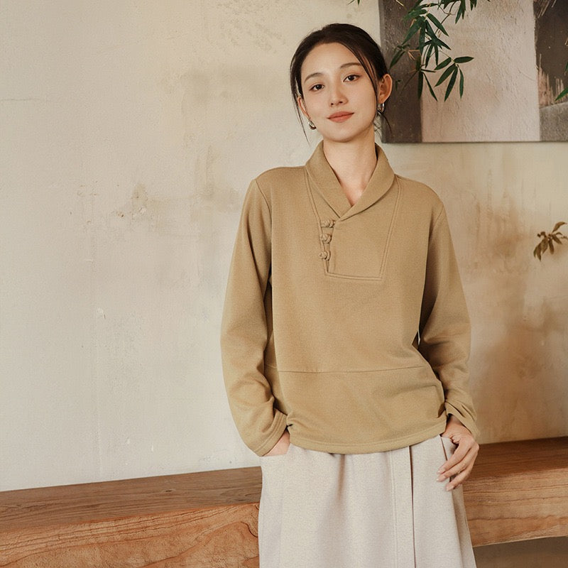 Tao One Tech™ • Cozy Elegance Knit Sweater • Tencel Modal Warm Ginger • Static-Free, Itch-Free • Lightweight Thermal Qi