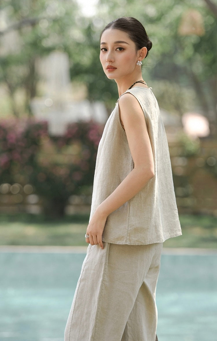 Tao One Tech™ • Business Qigong Tank Top • Sleeveless Top • Pure Hemp • Sizes M-XXL