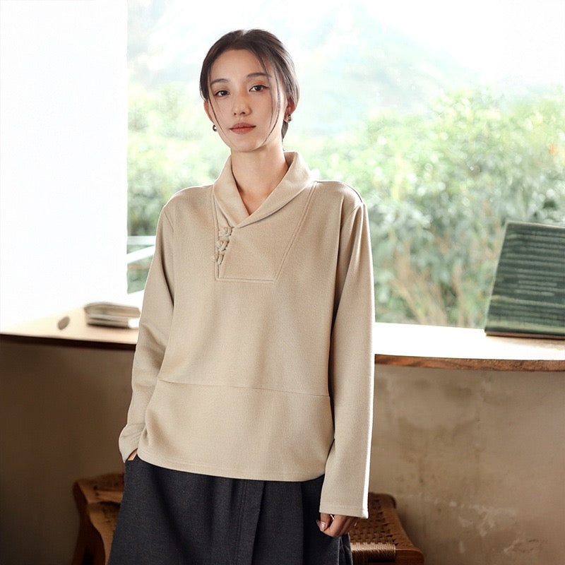 Tao One Tech™ • Cozy Elegance Knit Sweater • Tencel Modal Warm Ginger • Static-Free, Itch-Free • Lightweight Thermal Qi