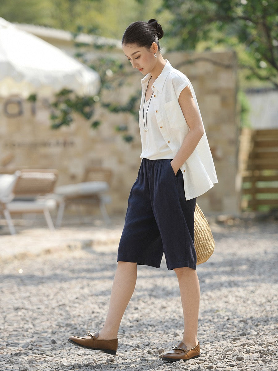 Tao One Tech™ • Business Qigong Shorts • Five-Quarter Shorts • High Waist • Tech Pockets • Pure Hemp • Sizes M-XXL