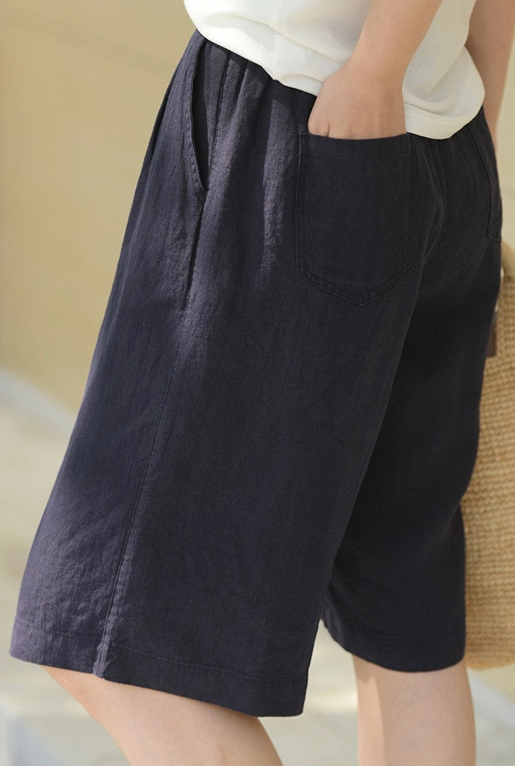 Tao One Tech™ • Business Qigong Shorts • Five-Quarter Shorts • High Waist • Tech Pockets • Pure Hemp • Sizes M-XXL
