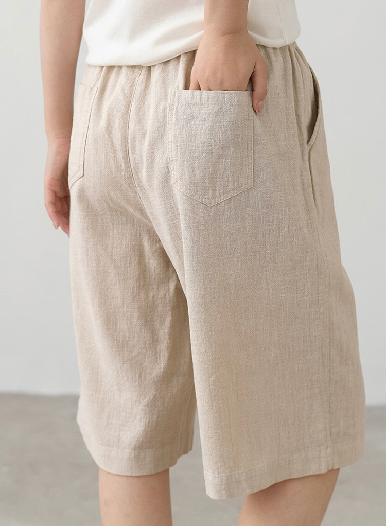Tao One Tech™ • Business Qigong Shorts • Five-Quarter Shorts • High Waist • Tech Pockets • Pure Hemp • Sizes M-XXL