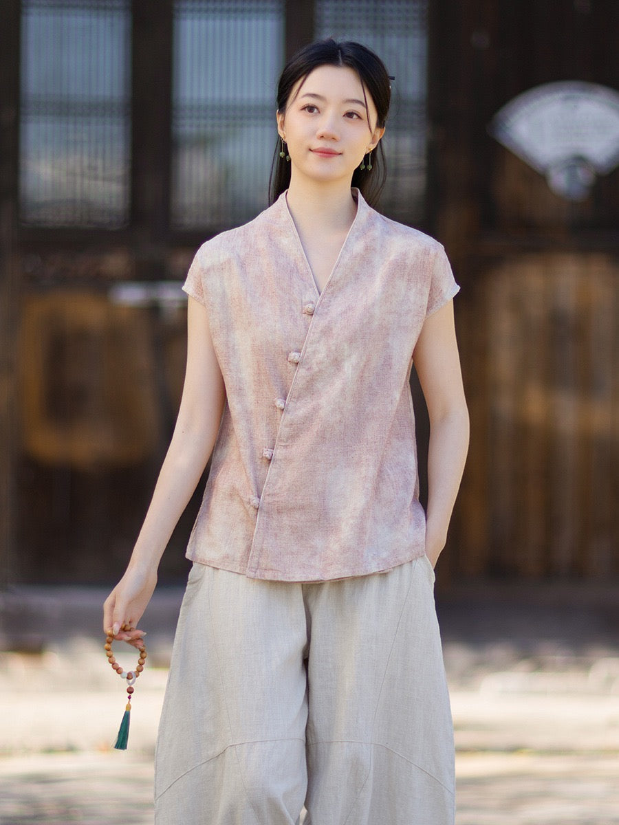 Tao One Tech™ • Qigong Kimono Cardigan • Hanfu • Short-Sleeves • Ramie Cotton