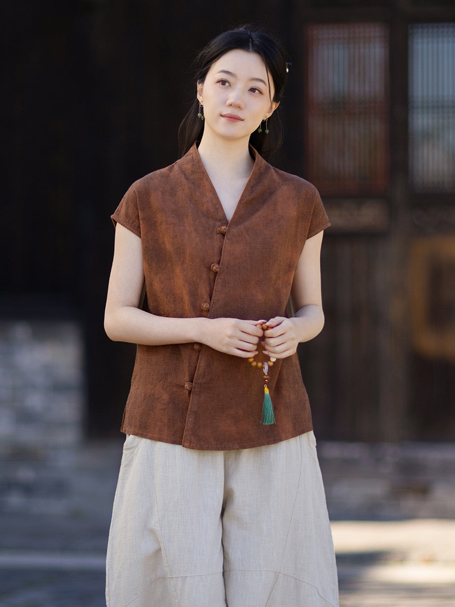 Tao One Tech™ • Qigong Kimono Cardigan • Hanfu • Short-Sleeves • Ramie Cotton