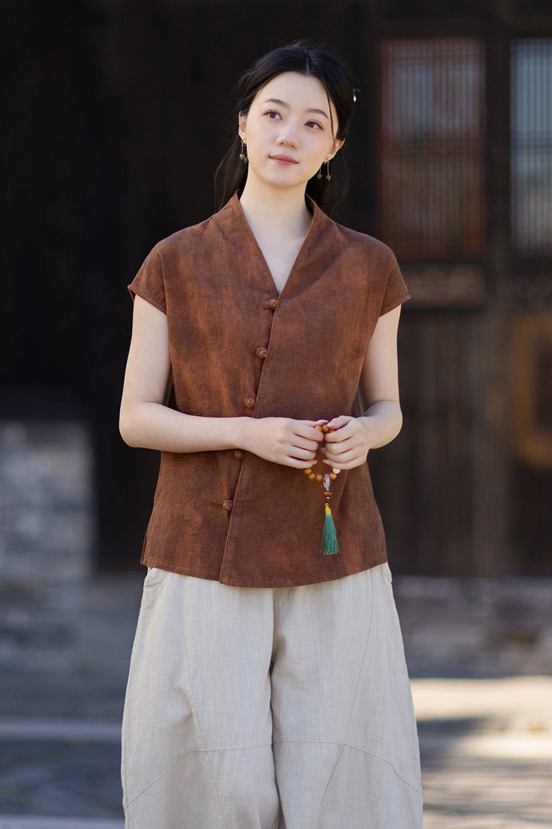 Tao One Tech™ • Qigong Kimono Cardigan • Hanfu • Short-Sleeves • Ramie Cotton