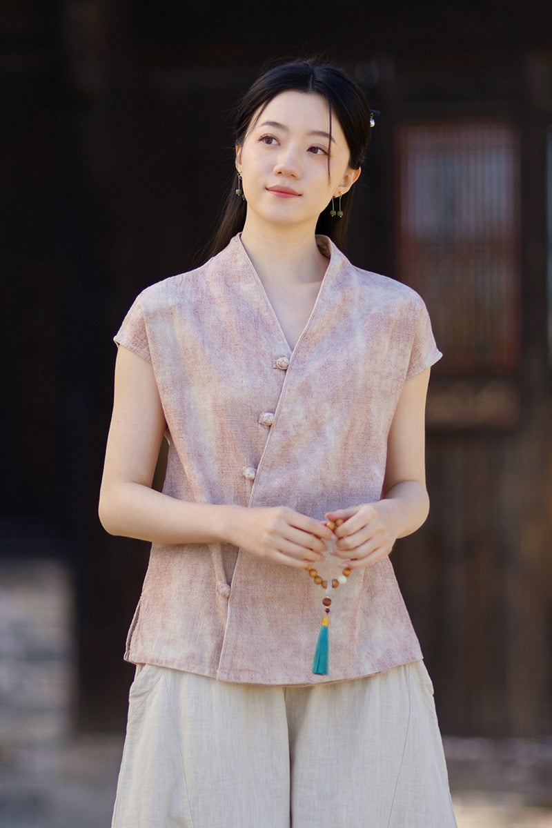 Tao One Tech™ • Qigong Kimono Cardigan • Hanfu • Short-Sleeves • Ramie Cotton