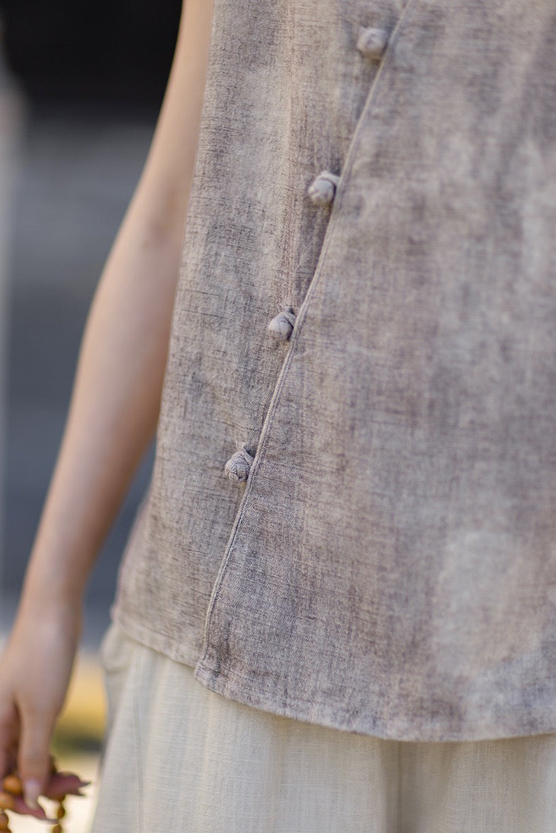 Tao One Tech™ • Qigong Kimono Cardigan • Hanfu • Short-Sleeves • Ramie Cotton