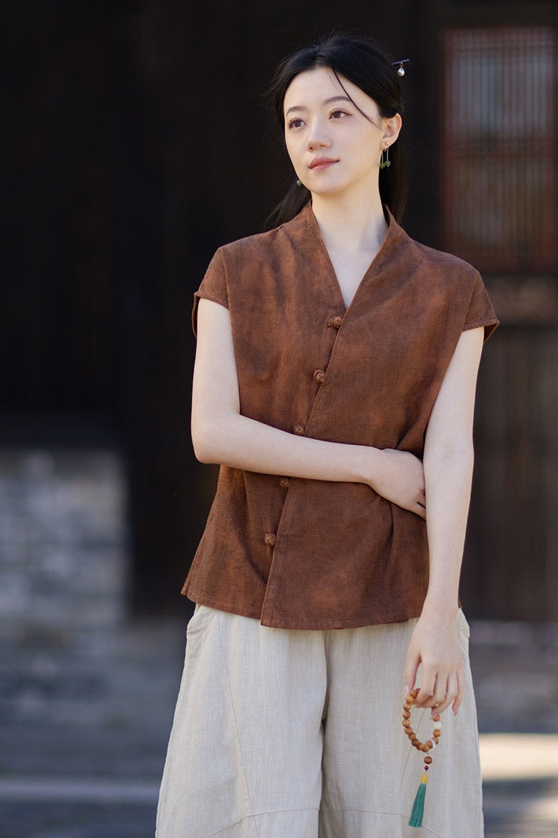 Tao One Tech™ • Qigong Kimono Cardigan • Hanfu • Short-Sleeves • Ramie Cotton