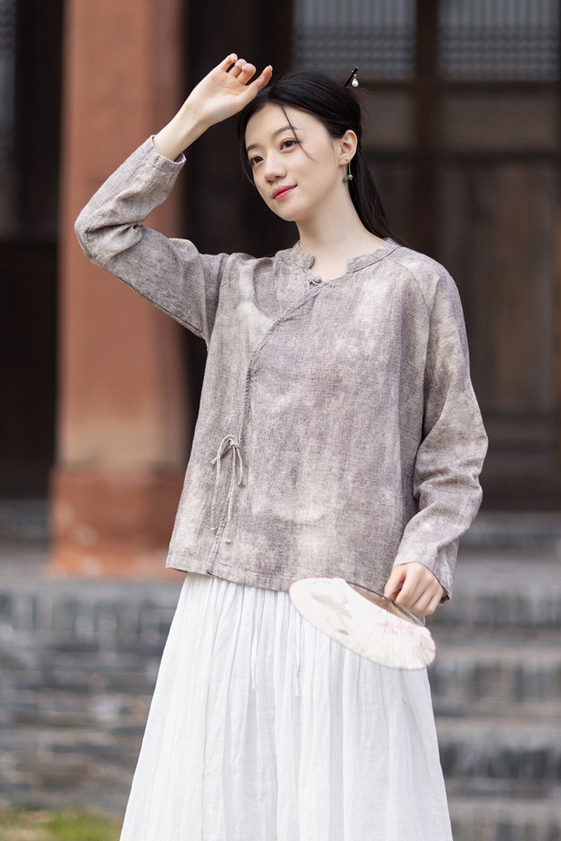 Tao One Tech™ • Qigong Kimono Cardigan • Hanfu • Long-Sleeves • Sunscreen Layer • Ramie Cotton