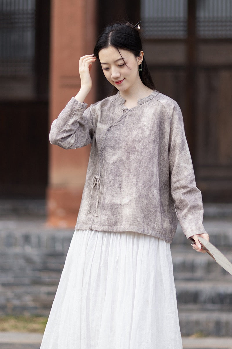 Tao One Tech™ • Qigong Kimono Cardigan • Hanfu • Long-Sleeves • Sunscreen Layer • Ramie Cotton