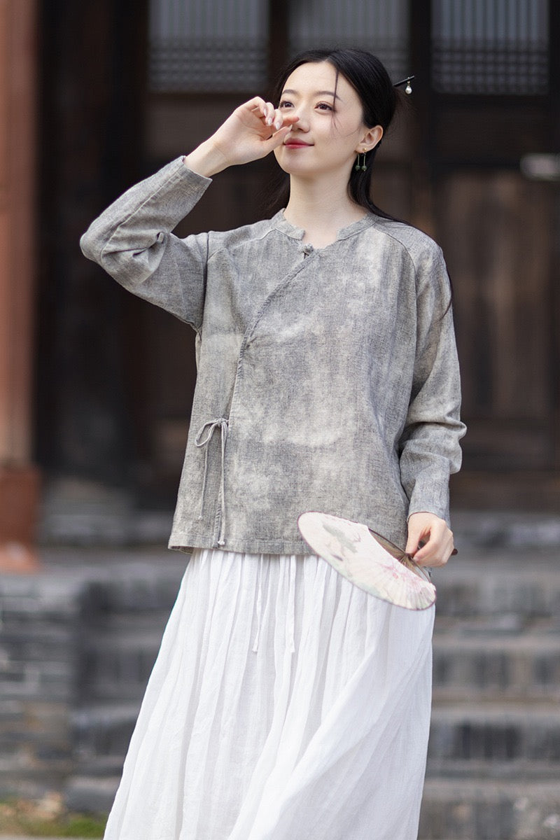 Tao One Tech™ • Qigong Kimono Cardigan • Hanfu • Long-Sleeves • Sunscreen Layer • Ramie Cotton