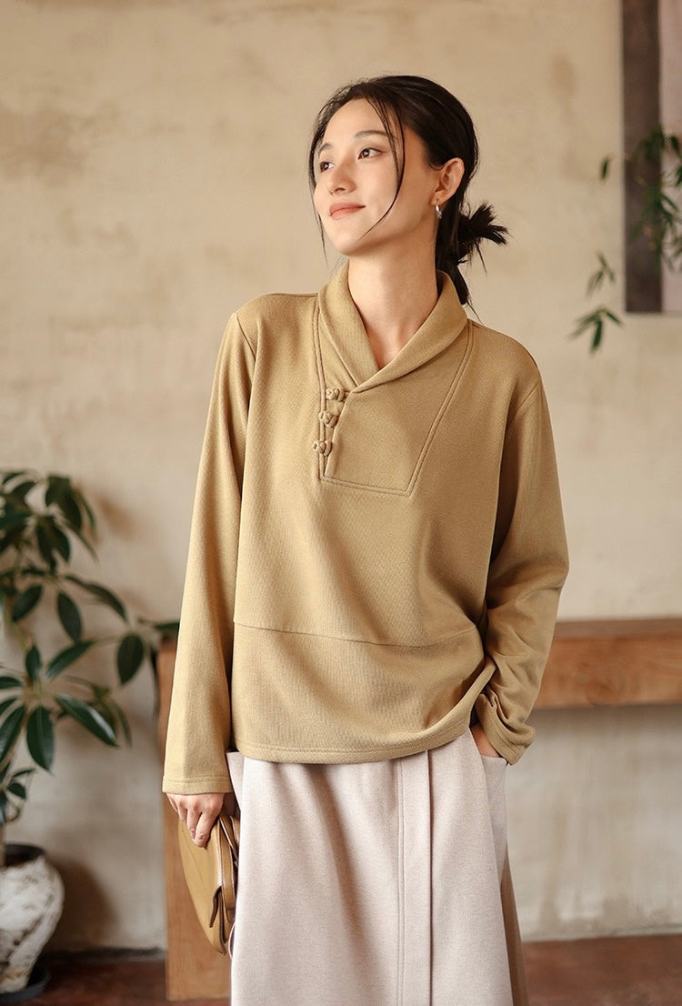 Tao One Tech™ • Cozy Elegance Knit Sweater • Tencel Modal Warm Ginger • Static-Free, Itch-Free • Lightweight Thermal Qi