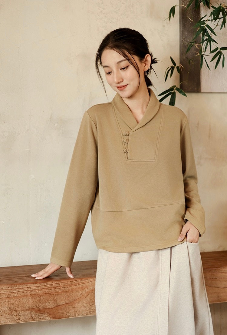 Tao One Tech™ • Cozy Elegance Knit Sweater • Tencel Modal Warm Ginger • Static-Free, Itch-Free • Lightweight Thermal Qi