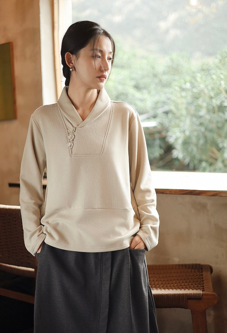 Tao One Tech™ • Cozy Elegance Knit Sweater • Tencel Modal Warm Ginger • Static-Free, Itch-Free • Lightweight Thermal Qi