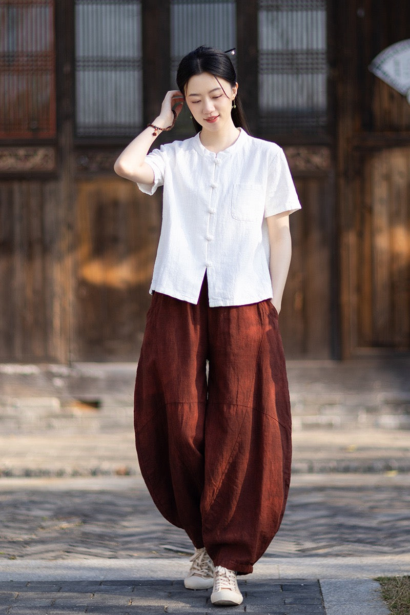 Tao One Tech™ • Business Qigong Cardigan Shirt • Short-Sleeves • Minimal Style • Ramie Cotton