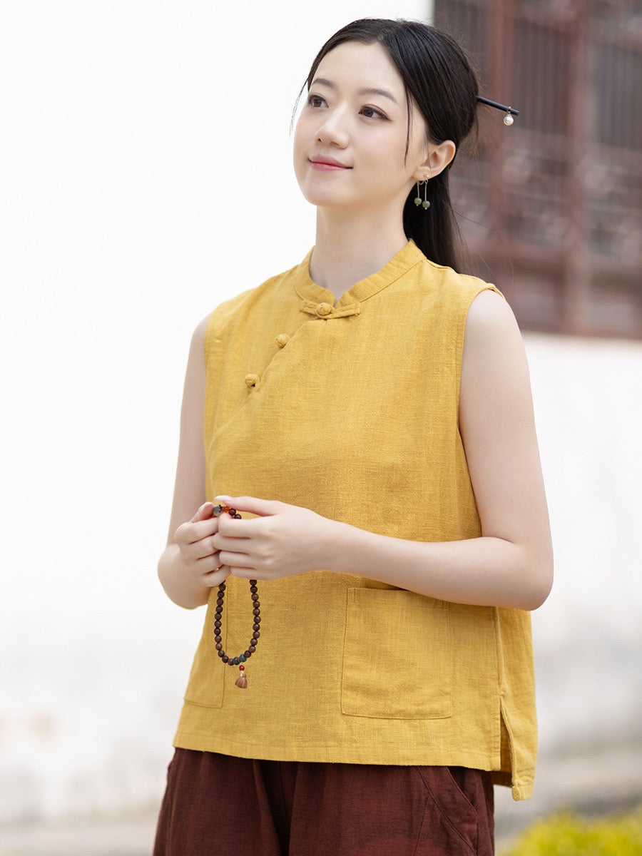 Tao One Tech™ • Business Qigong Tank Top • Sleeveless • Ramie Cotton
