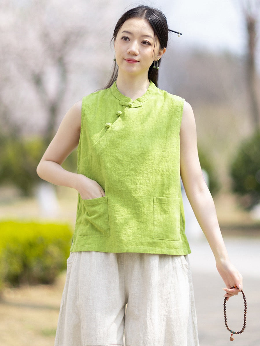 Tao One Tech™ • Business Qigong Tank Top • Sleeveless • Ramie Cotton