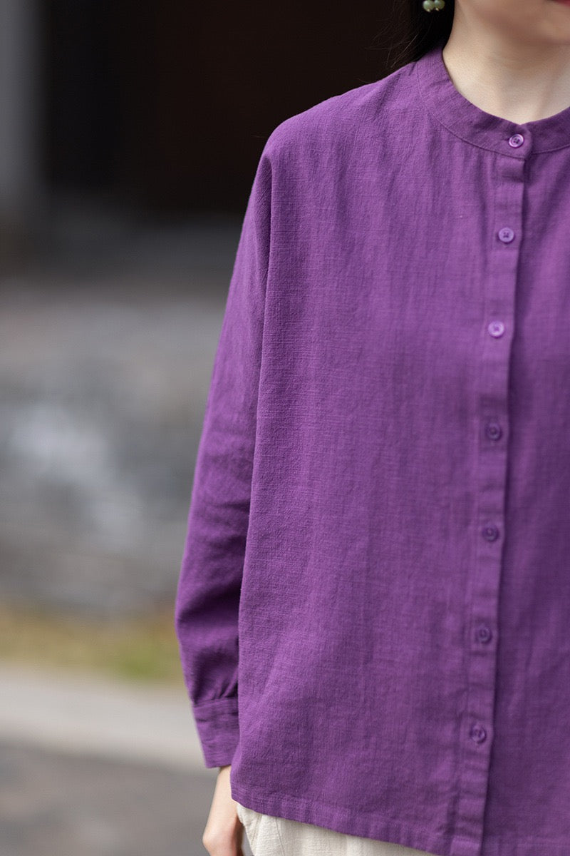 Tao One Tech™ • Business Qigong Cardigan Shirt Jacket • Minimal Style • Butterfly Bat Sleeves • Ramie Cotton