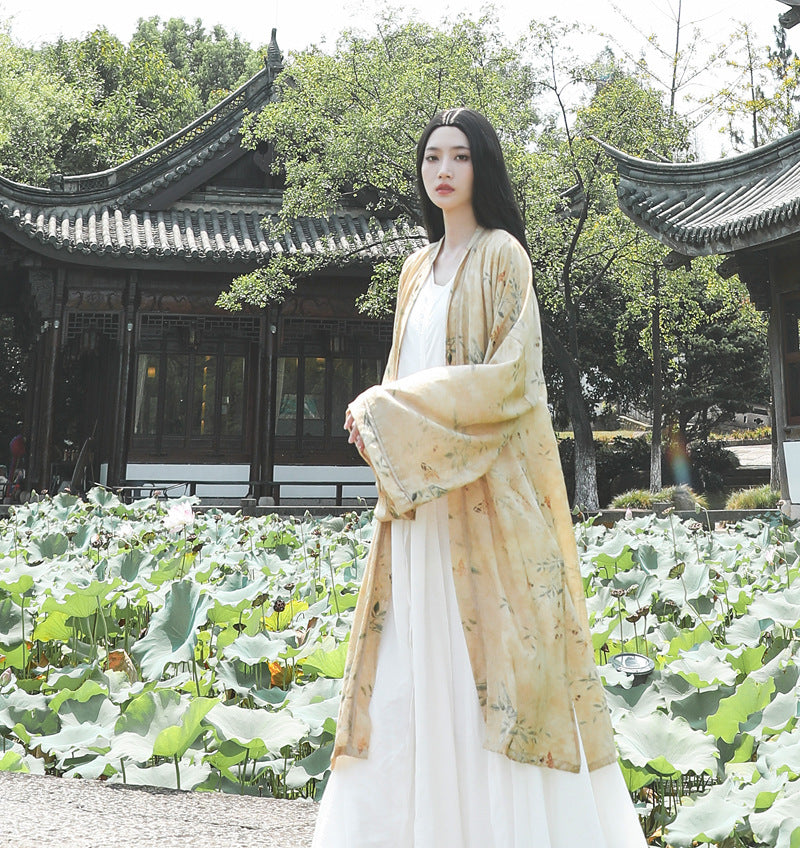 The Dao 道 of Zen Floral Kimono Hanfu • Flowy Water Sleeves • Tencel Lyocell