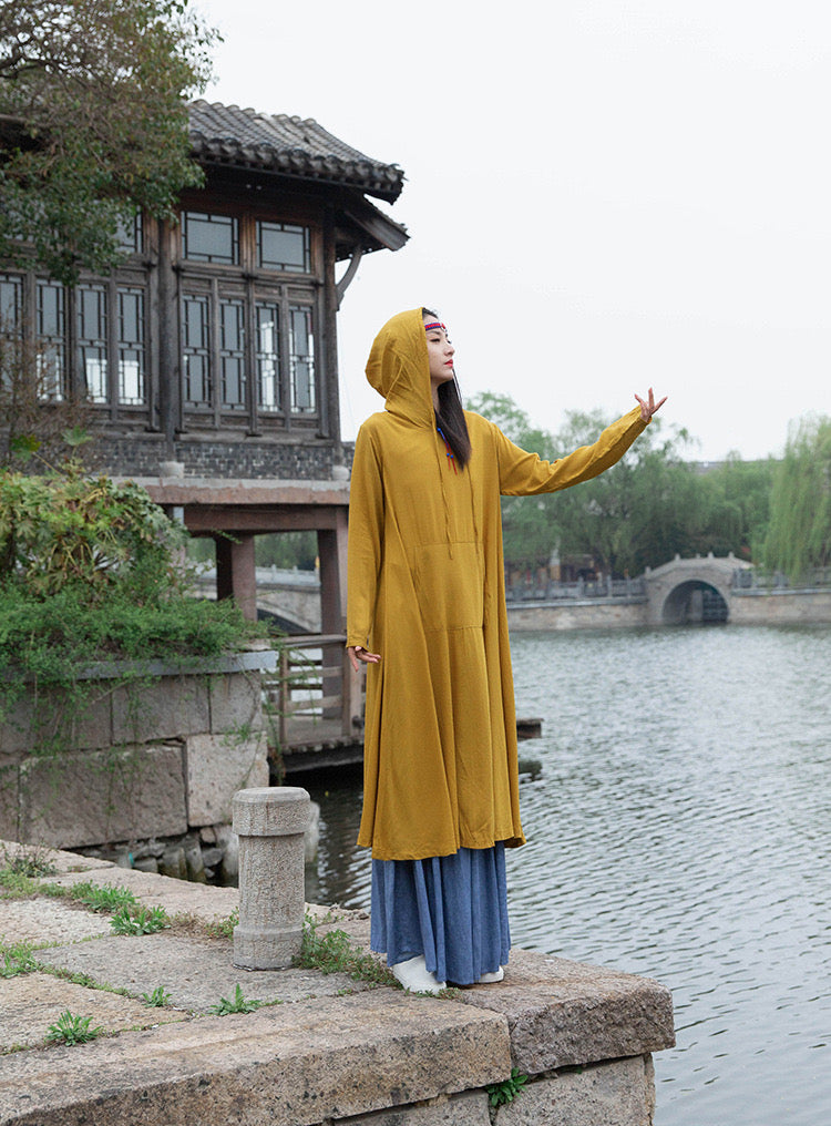 The Dao 道 of Zen Long Sweatshirt • Flowy Qi, Breathable, Cooling, Sweat Wicking • Sunscreen Layer • Sun Hood