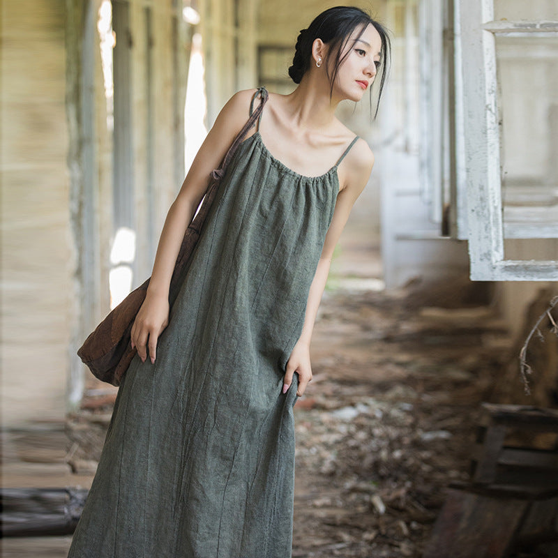 The Dao 道 of Zen Art Tank Top Dress • Tie Dye Folds Art • Flowy Qi, Breathable, Sweat Wicking
