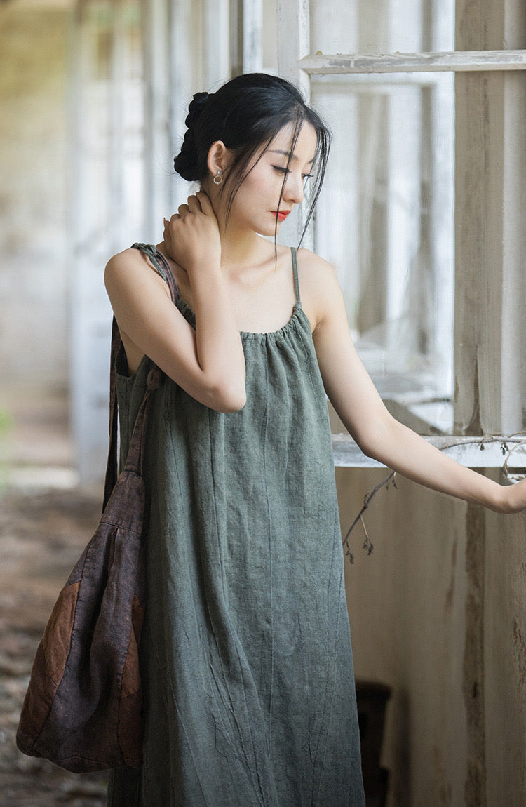 The Dao 道 of Zen Art Tank Top Dress • Tie Dye Folds Art • Flowy Qi, Breathable, Sweat Wicking